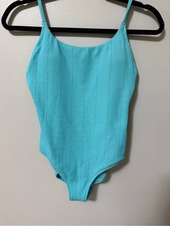 aerie Other - Aerie One Piece Swimsuit Small Petite Aqua Ribbed Open Back Full Coverage